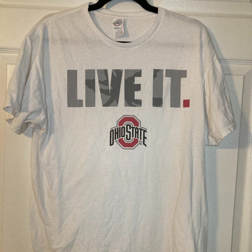 Ohio State Buckeyes OSU Men's White "LIVE IT" Graphic T-Shirt - Size L